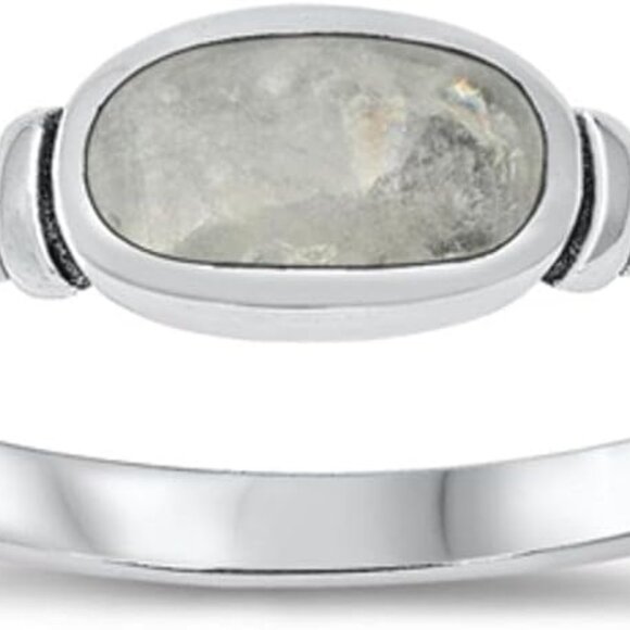Other - CHOOSE YOUR COLOR Sterling Silver Oval Ring
